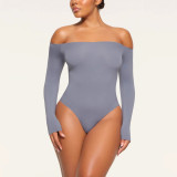 LIGHT ESSENTIAL off-shoulder long-sleeve T-shirt bodysuit