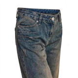 European and American hot girls' vintage-style distressed jeans, same style low-waist loose straight-leg pants