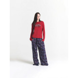 Christmas limited edition pajama set, long-sleeved long pants loungewear set with snowflake pattern casual pants