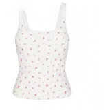 floral pink stretchy tight top with lace straps