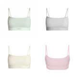 25 new  COTTON RIB SCOOP BRALETTE cotton ribbed short camisole bralette