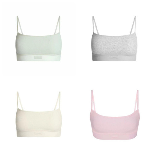 25 new  COTTON RIB SCOOP BRALETTE cotton ribbed short camisole bralette