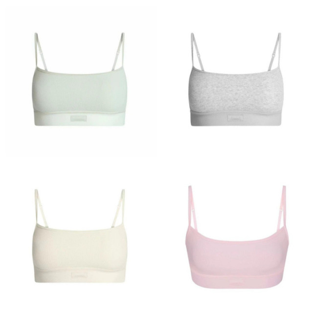 25 new  COTTON RIB SCOOP BRALETTE cotton ribbed short camisole bralette