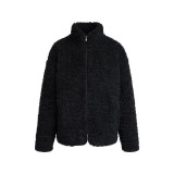 25 Fall/Winter New Women's Lamb Wool Coat, Warm and Thick, Fashionable High Collar, Faux Wool Large Curly Coat