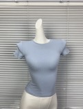 Niche brand Jinjie now offers the * ribbed short-sleeve -style cotton rib shapewear top sports T-shirt