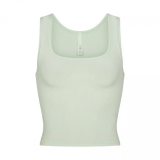 U-neck ribbed camisole European and American slim-fit solid color inner layer outerwear sports crop top