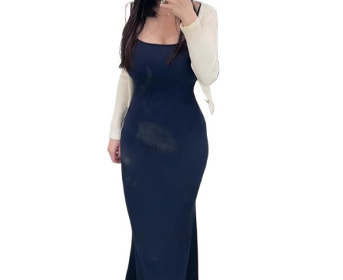 Niche *  sexy and alluring hot girl dress, slim-fit, figure-flattering, strapless long dress with a high-end feel and body-hugging design