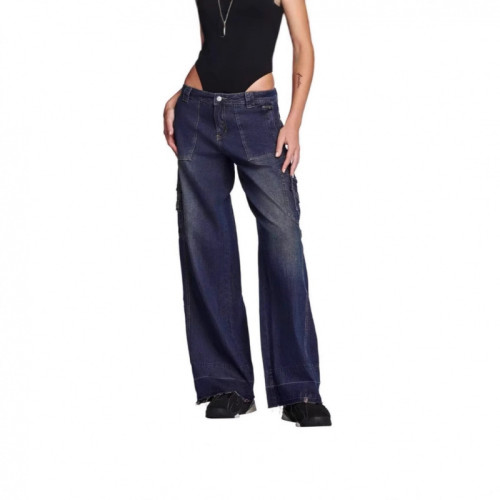 European and American hot girl retro washed oversized low-waist wide-leg jeans
