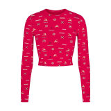 Valentine's Day limited edition -style SLEEP lip print loungewear set with long-sleeve top, long pants, and camisole shorts