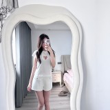 American  New Valentine's Day Limited Edition Heart-Shaped Hollow Short-Sleeve T-Shirt, Shorts, Straight Pants Casual Versatile Set