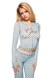 Slim-fit hooded zip-up short jacket and pants set with letter print and contrast stitching