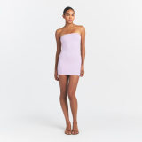 European and American style simple versatile printed slim-fit sexy dress