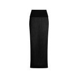 New Knitted Sleeveless High-Neck Tank Top and Bodycon Skirt Set for Women
