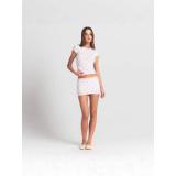 Valentine's Day limited edition heart logo hollow-out cotton short-sleeve shorts set dress suspender pants