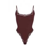 blogger's same style FITS EVERYBODY lace-trimmed camisole bodysuit