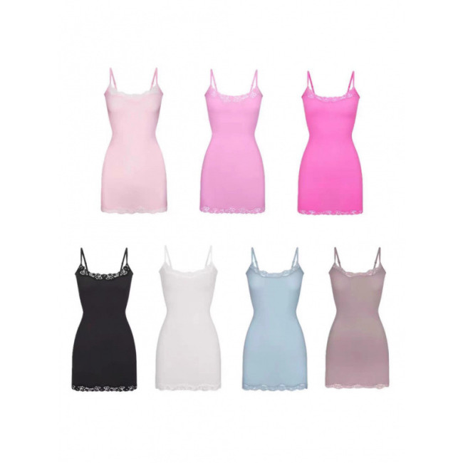 -style new summer camisole dress, sexy tight-fitting bodycon lace mini dress