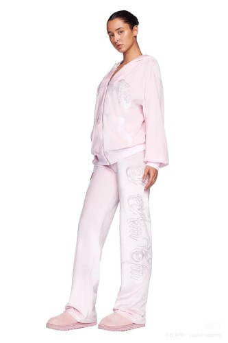 New autumn and winter hooded casual long-sleeve loose-fit letter rhinestone zipper sweatshirt set