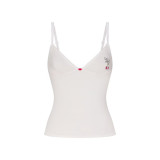 Korean-style slimming cherry print camisole top and shorts set