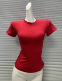 Celebrity Style: 's Cotton Jersey Short Sleeve Top for a Perfect Figure, High Quality