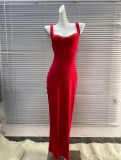 [New Hot Item] 's new layered lace wide-brimmed tank top long dress, faux two-piece - no returns or exchanges