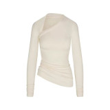 CLOUD ASYMMETRIC LONG SLEEVE TOP asymmetric long sleeve set