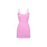 -style new summer camisole dress, sexy tight-fitting bodycon lace mini dress