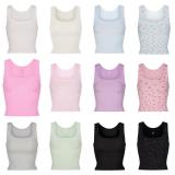 U-neck ribbed camisole European and American slim-fit solid color inner layer outerwear sports crop top