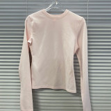 alternative to  and Zhao Lusi's style, COTTON JERSEY tight-fitting cotton base shirt, long-sleeve t-shirt