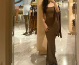 Niche *  sexy and alluring hot girl dress, slim-fit, figure-flattering, strapless long dress with a high-end feel and body-hugging design