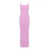 same style sexy ribbed camisole dress for women, backless, slimming, bodycon long dress