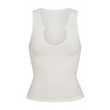 -style heart-neck sleeveless tank top, pure cotton casual tank top, V-neck T-shirt for layering