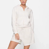 -style French Terry Zip Hoodie, short length