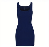 *s*k*  bodycon pink ribbed slip dress sleeveless U-neck tank dress mint green