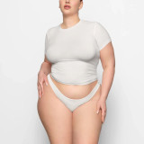 basic style round neck short-sleeve stretchy tight-fitting T-shirt for women, same style as Yimengling and
