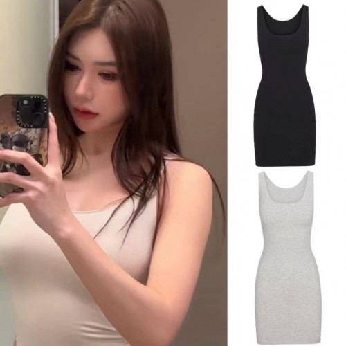 -style pure and sexy tight-fitting tank dress, seamless bodycon dress