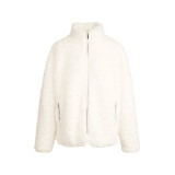 25 Fall/Winter New Women's Lamb Wool Coat, Warm and Thick, Fashionable High Collar, Faux Wool Large Curly Coat
