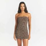 European and American style simple versatile printed slim-fit sexy dress