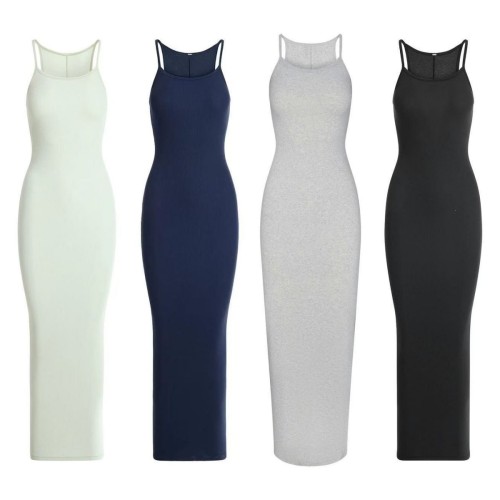 New  COTTON RIB LONG CAMI DRESS ribbed cami dress sexy bodycon dress