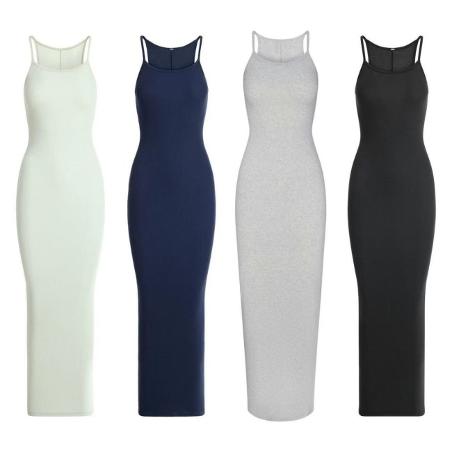 New  COTTON RIB LONG CAMI DRESS ribbed cami dress sexy bodycon dress