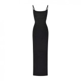 sexy backless rhinestone dress with a zippered hem that can be slit, waist-cinching, bodycon, and strapless
