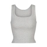 U-neck ribbed camisole European and American slim-fit solid color inner layer outerwear sports crop top