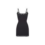 -style new summer camisole dress, sexy tight-fitting bodycon lace mini dress