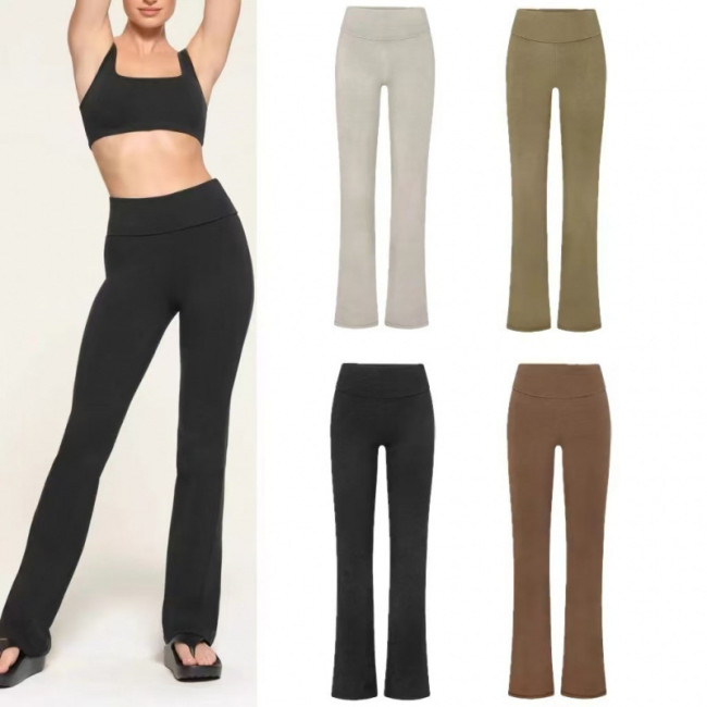 OUTDOOR Foldover Leggings High-Waisted Casual Pants Slimming and Versatile