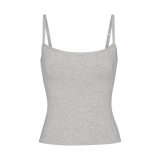 -style stretch cotton camisole with letter logo print, suitable for layering