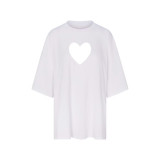 26 New Valentine's Day Limited Edition Heart-Shaped Hollow Short-Sleeve T-Shirt and Straight-Leg Shorts Casual Versatile Set