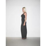 Round Neck Strap Dress Long Skirt SMOOTH LAYERS SCOOP NECK LONG