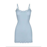 -style new summer camisole dress, sexy tight-fitting bodycon lace mini dress