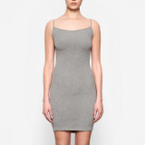 [In stock]!S-kims short ribbed fabric stretchy slim-fit sexy bodycon slip dress