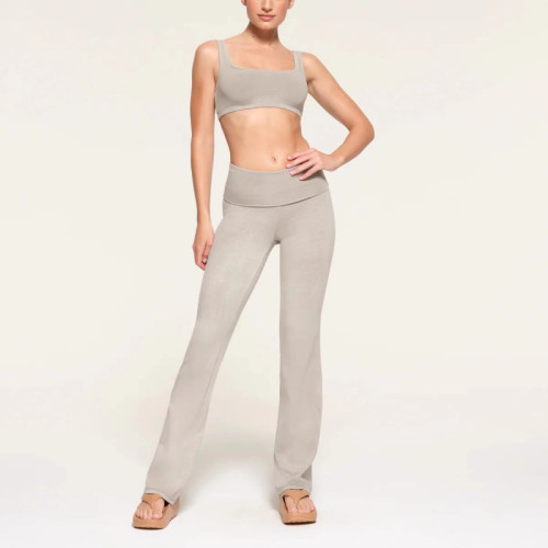 OUTDOOR Foldover Leggings High-Waisted Casual Pants Slimming and Versatile