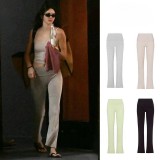 Nanyou S  style high-waisted peach butt yoga pants, casual sports pants, foldable flared pants
